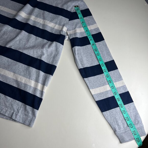 J. Crew Always Blue And Gray Crewneck Sweater Classic Stripes Size M - Picture 7 of 8